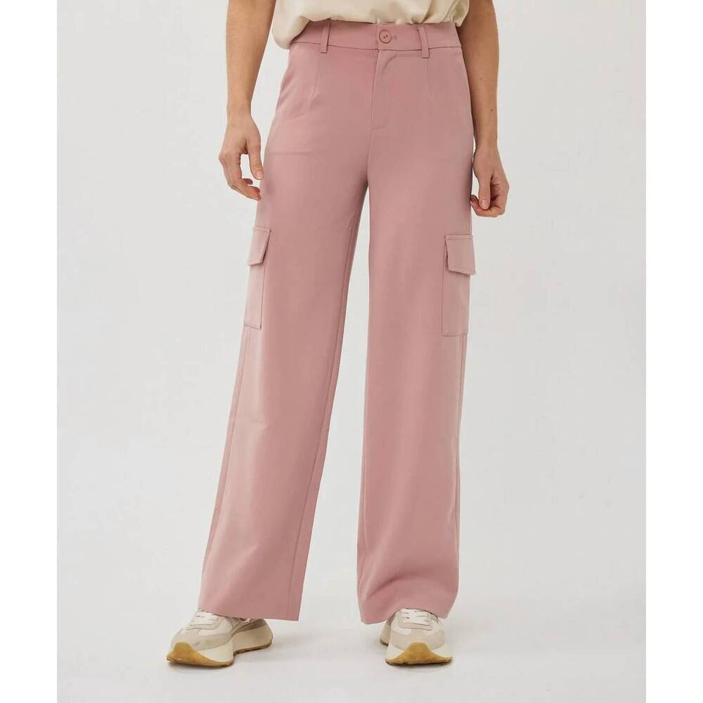NEW ESQUALO tira wide cargo city trousers in chalk pink